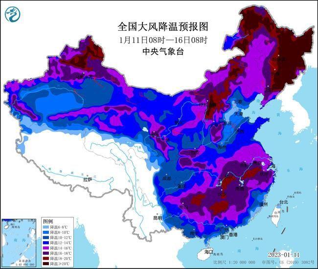 寒潮蓝色预警继续！新疆吉林黑龙江等部分地区降温将超20℃