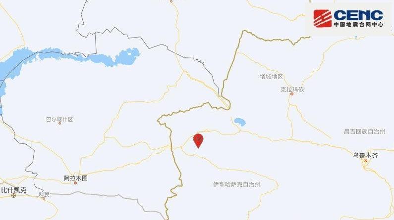 新疆伊犁州伊宁市发生3.3级地震 震源深度22千米