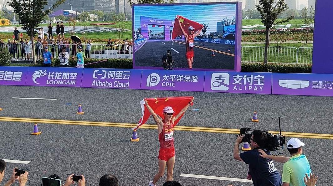 中国队张俊夺得杭州亚运男子20公里竞走冠军