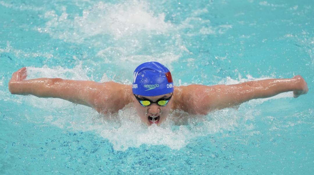 十五运会男子200米蝶泳,广东陈俊儿获得铜牌