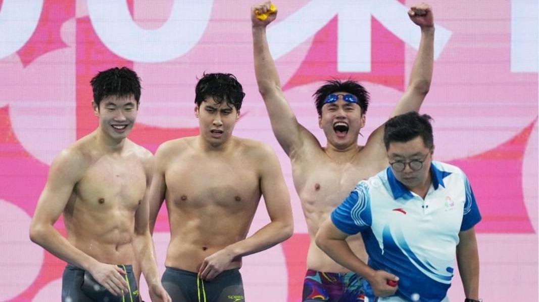 十五运会男子4×200自由泳接力,浙江惜败山东