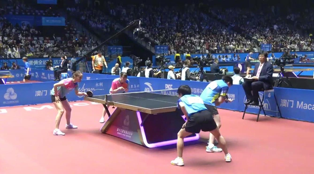 黑龙江队战胜江苏队 晋级全运会乒乓球女团半决赛