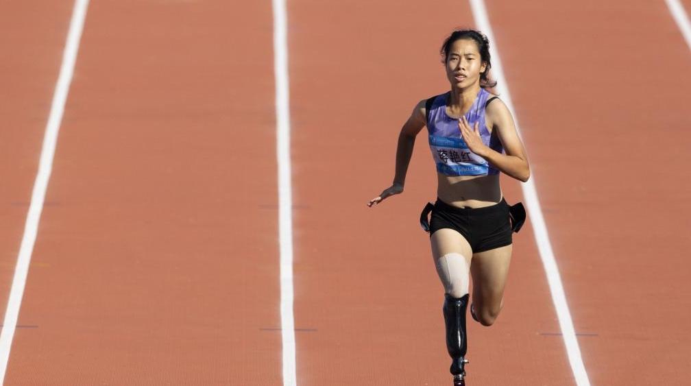 残特奥会田径比赛诞生首金,广东选手蒋艳红折桂