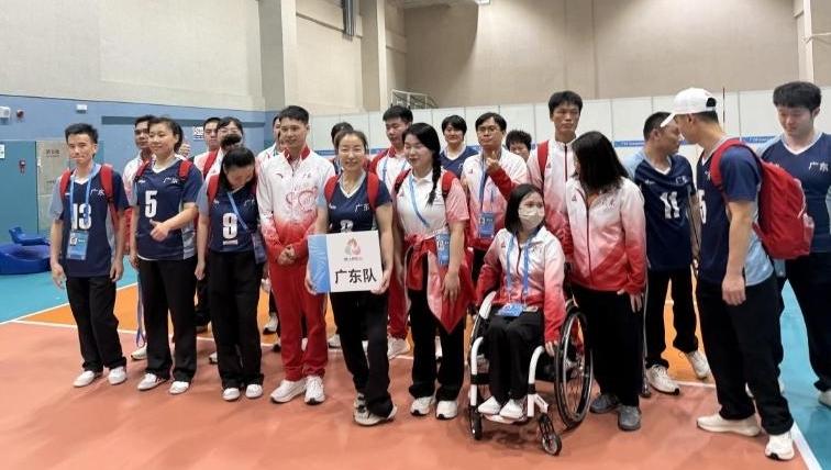 残特奥会坐式排球今日开赛，陈艾森现场为广东健儿加油助威
