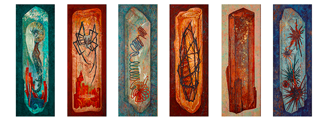 郑晓仪 《梦里梦外》系列(矿物颜料、新岩、金属箔) 郑晓仪 《梦里梦外》系列(矿物颜料、新岩、金属箔)