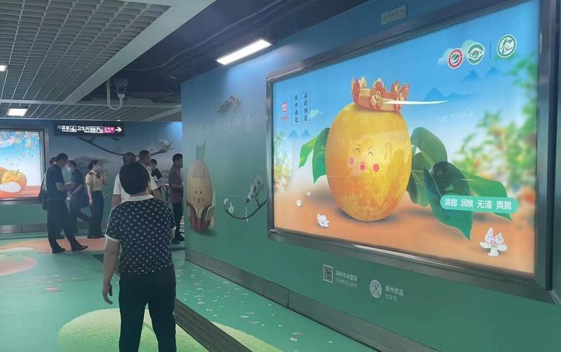 “连州水晶梨”走进广州地铁 乘客还能现场试吃
