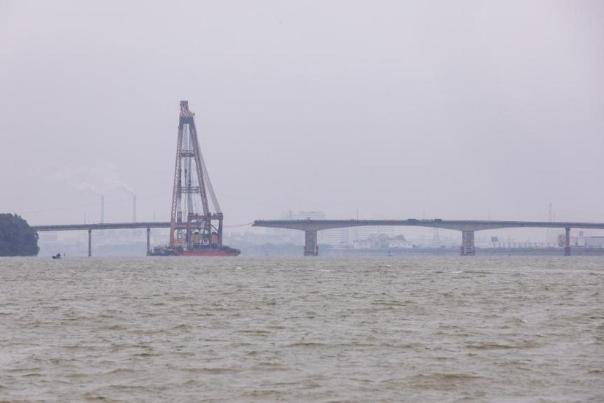 南沙沥心沙大桥部分跨梁今日开拆，三民岛便桥预计7