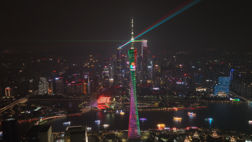 广州塔“上新”!全运会主题灯光昨起每晚定时轮播