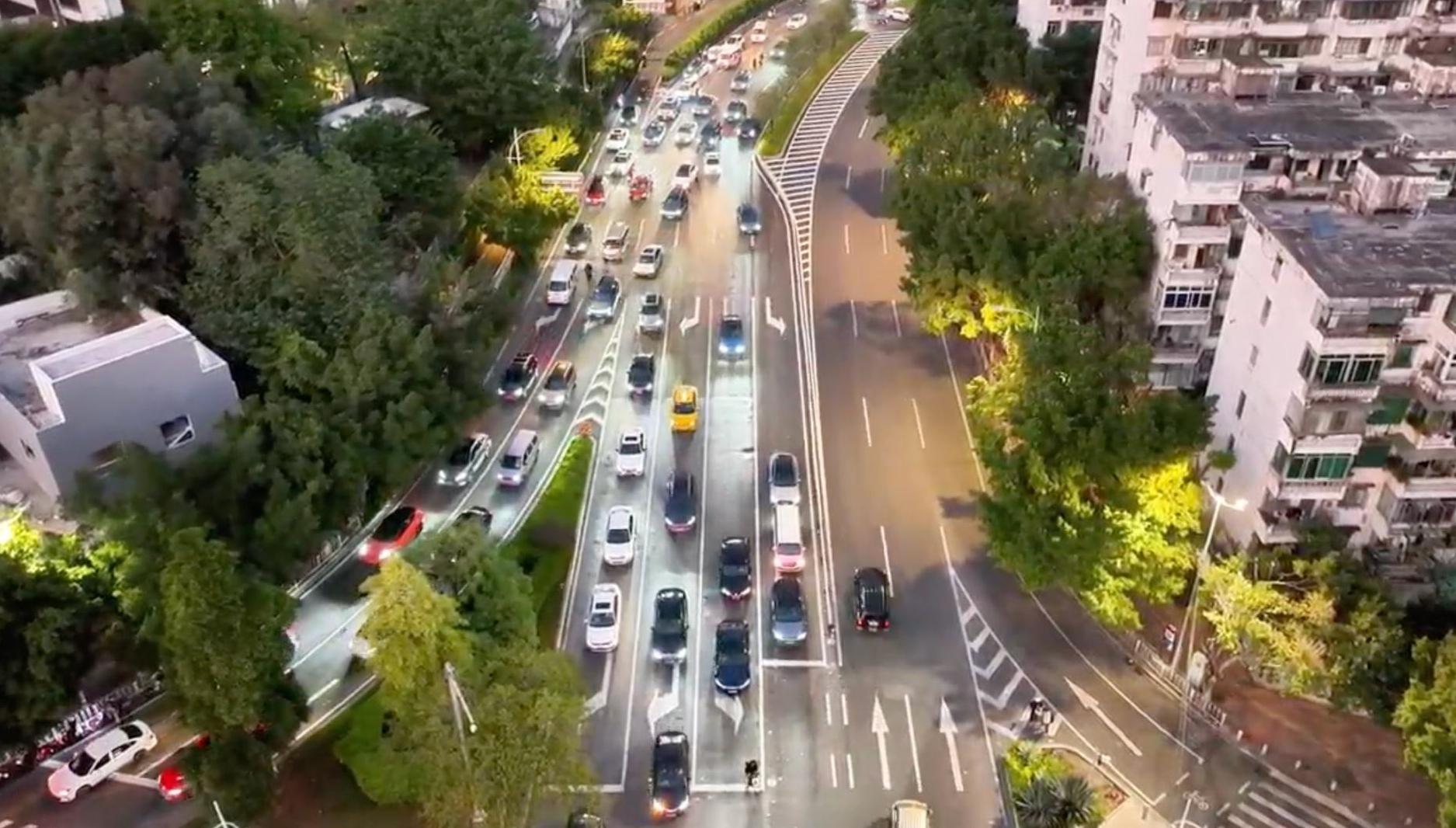 广州工业大道-新滘西路口完成精细化微改造